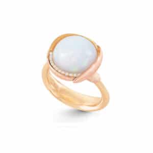 OLE LYNGGAARD RING LOTUS STR 3 OPAL