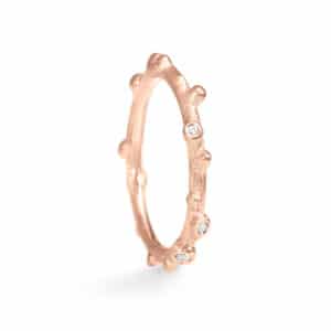 OLE LYNGGAARD RING NATURE MED DIAMANTER ROSEGULL