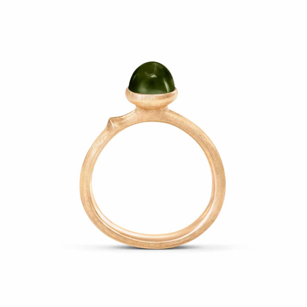 OLE LYNGGAARD RING LOTUS MINI GRØNN TURMALIN