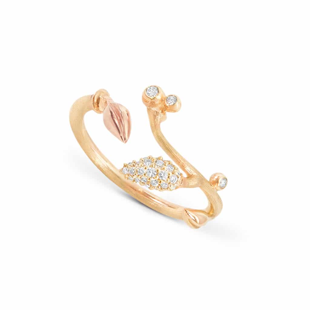 OLE LYNGGAARD RING BLOOMING PAVÉ