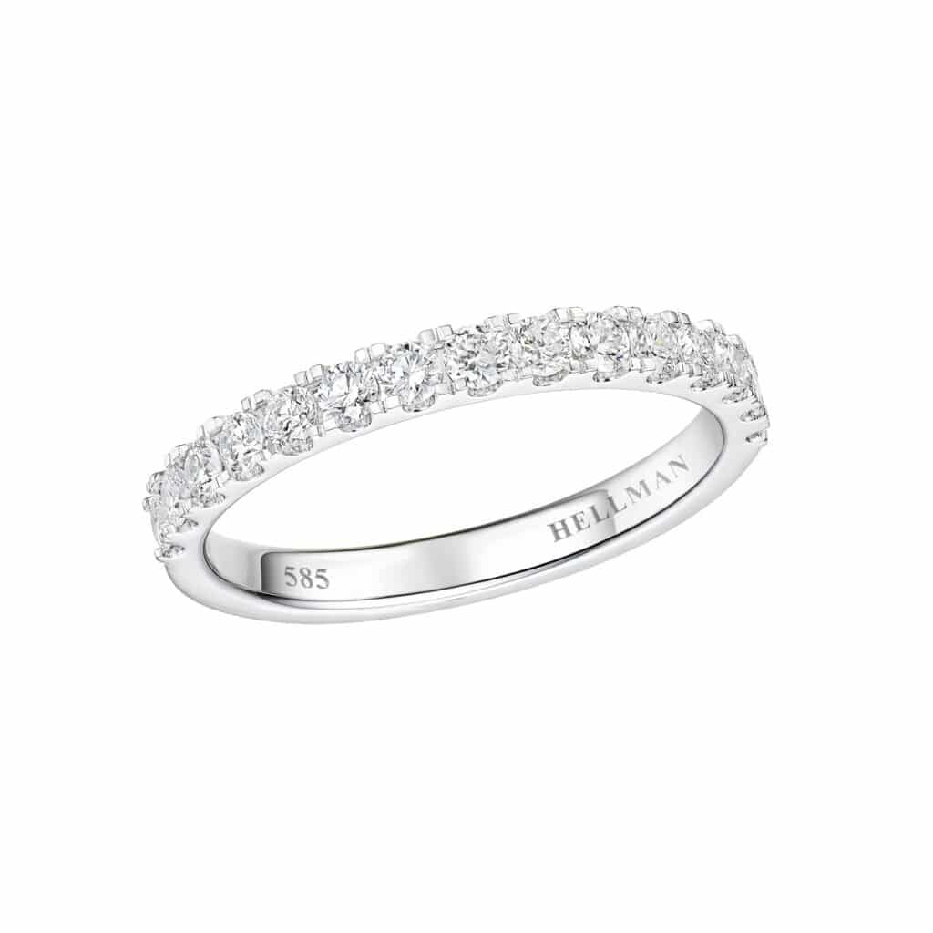 RING HALF ETERNITY HVITTGULL