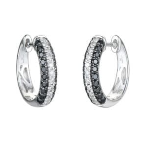 DIAMANT ØRERINGER HVITE OG SORTE DIAMANTER
