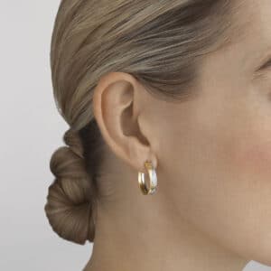 GEORG JENSEN ØREDOBBER FUSION GULL MED DIAMANTER STORE