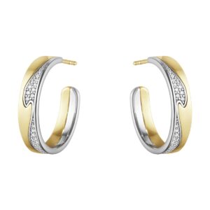 GEORG JENSEN ØREDOBBER FUSION GULL MED DIAMANTER STORE