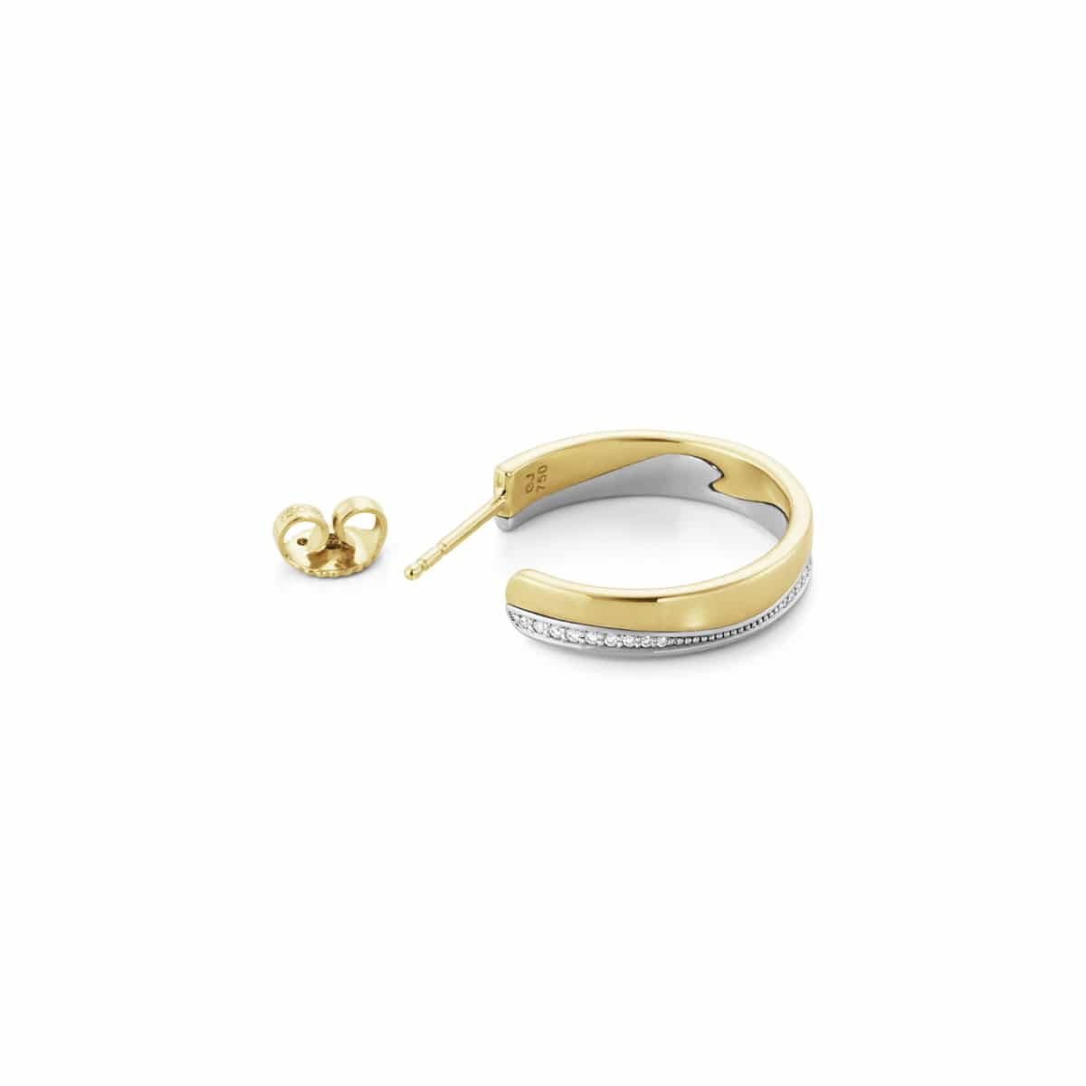 GEORG JENSEN ØREDOBBER FUSION GULL MED DIAMANTER STORE