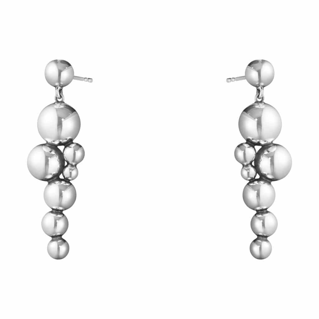 GEORG JENSEN ØREDOBBER MED HENG MOONLIGHT GRAPES SØLV SMÅ