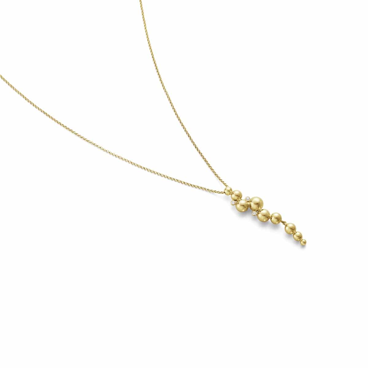 GEORG JENSEN KJEDE MED ANHENG MOONLIGHT GRAPES GULTGULL MED DIAMANTER