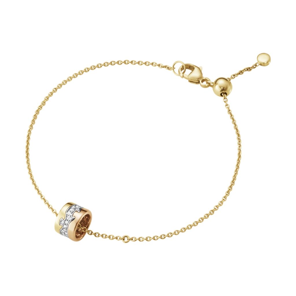 GEORG JENSEN KJEDE ARMBÅND FUSION ROSE/HVITT/GULTGULL MED DIAMANTER