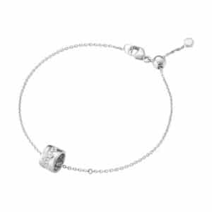 GEORG JENSEN KJEDE ARMBÅND FUSION HVITTGULL MED DIAMANTER