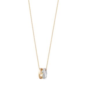 GEORG JENSEN KJEDE MED ANHENG FUSION ROSE/HVITTGULL MED DIAMANTER