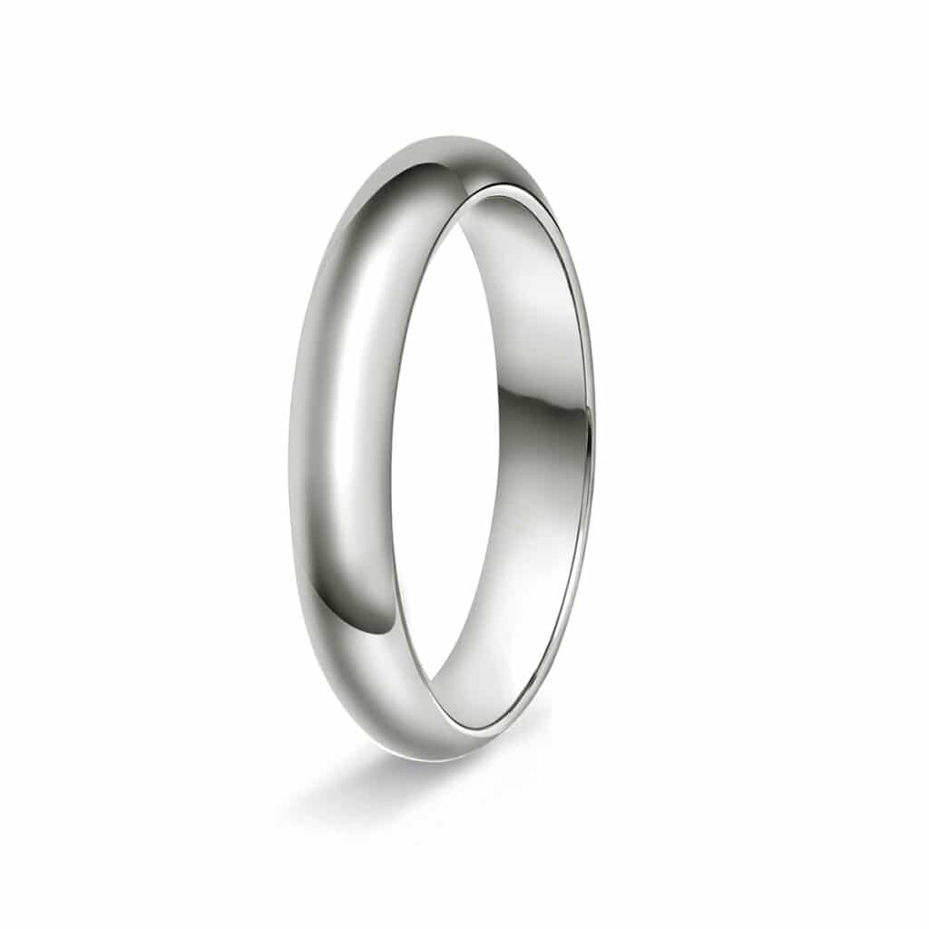 GIFTERING HELLMAN HVITTGULL 4MM HALVRUND INNVENDIG FLAT