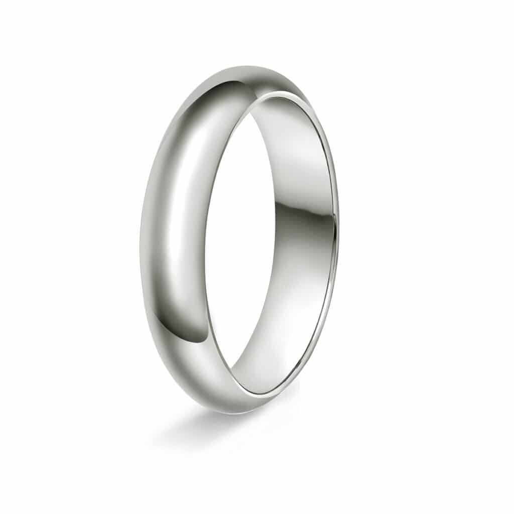 GIFTERING HELLMAN HVITTGULL 5MM HALVRUND INNVENDIG FLAT