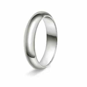 GIFTERING HELLMAN HVITTGULL 5MM HALVRUND INNVENDIG FLAT