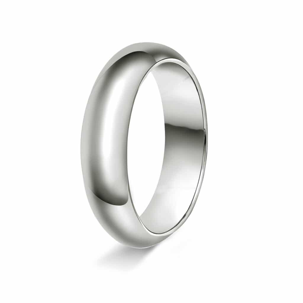 GIFTERING HELLMAN HVITTGULL 6MM HALVRUND INNVENDIG FLAT