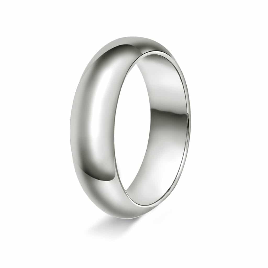 GIFTERING HELLMAN HVITTGULL 7MM HALVRUND INNVENDIG FLAT