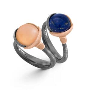 OLE LYNGGAARD RING LOTUS STR 2 BLUSH MÅNESTEN SØLV