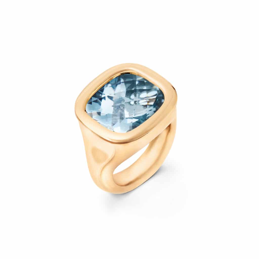 OLE LYNGGAARD RING CUSHION AQUAMARINE