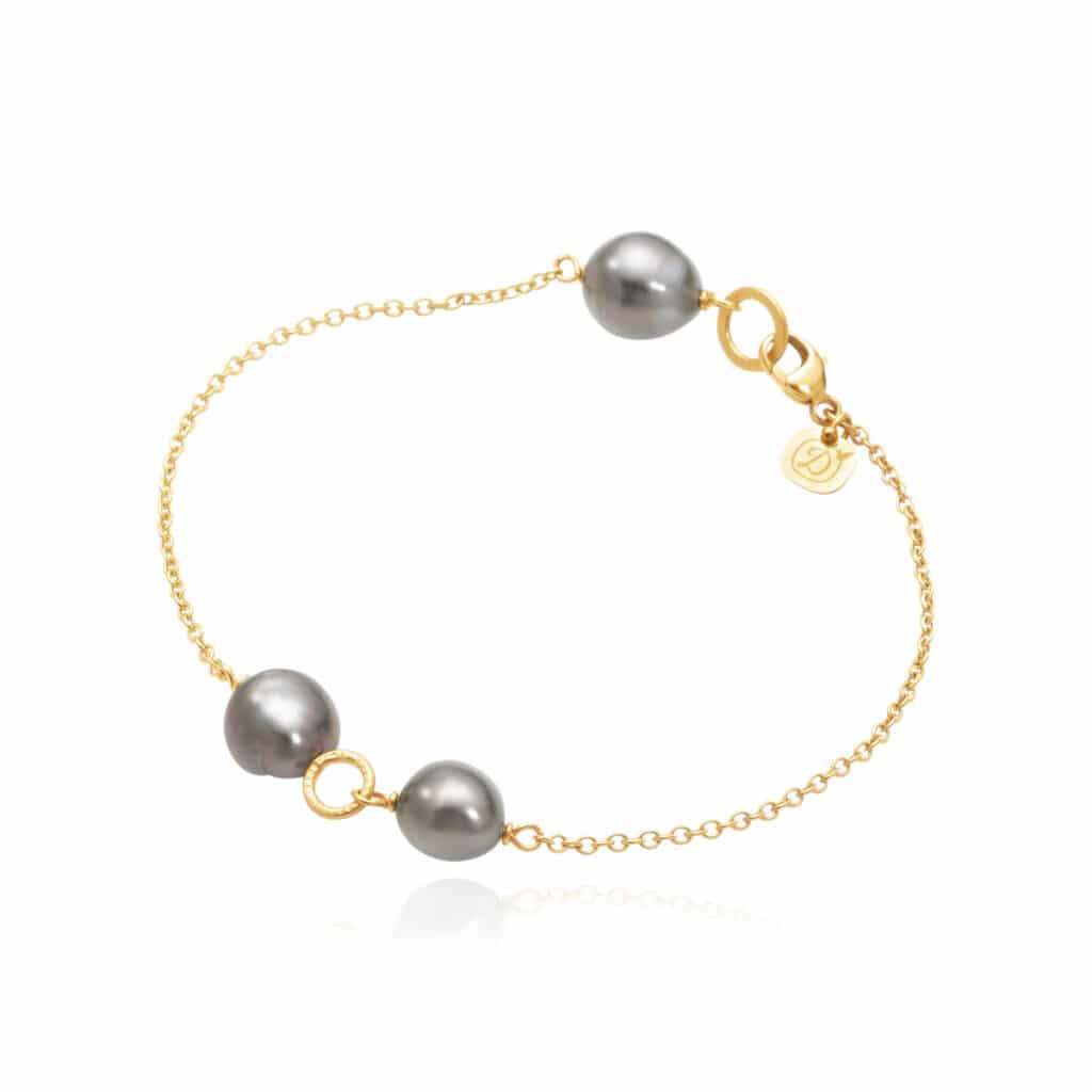 DULONG TAHITIPERLE ARMBÅND PICCOLO MOONLIGHT GULTGULL
