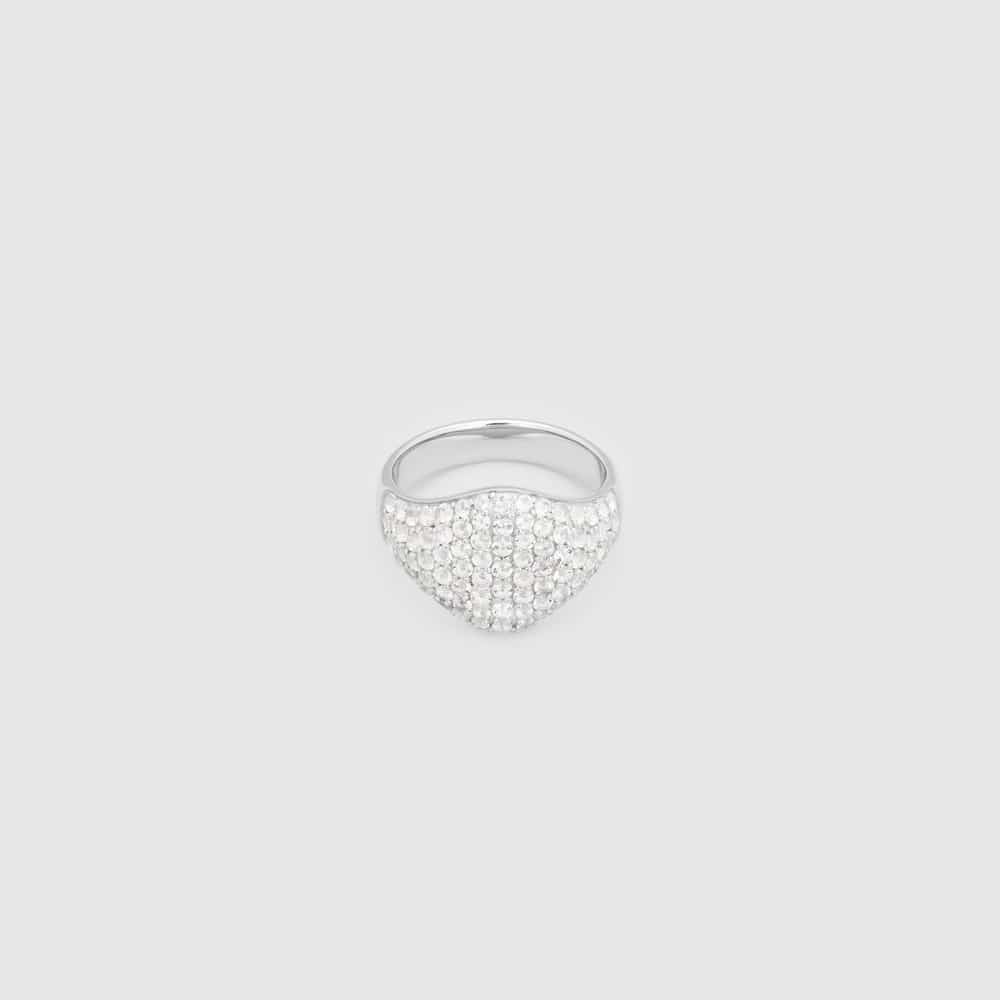 TOM WOOD RING MINI OVAL COCKTAIL WHITE