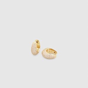 TOM WOOD ØREDOBBER ICE HOOPS SMALL PAVE FORGYLT