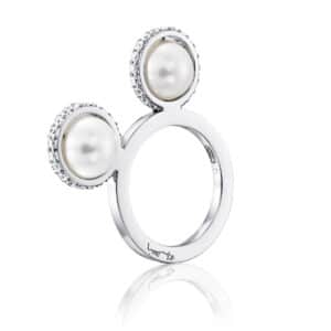 EFVA ATTLING RING DOUBLE DAY PEARLS & STARS HVITTGULL