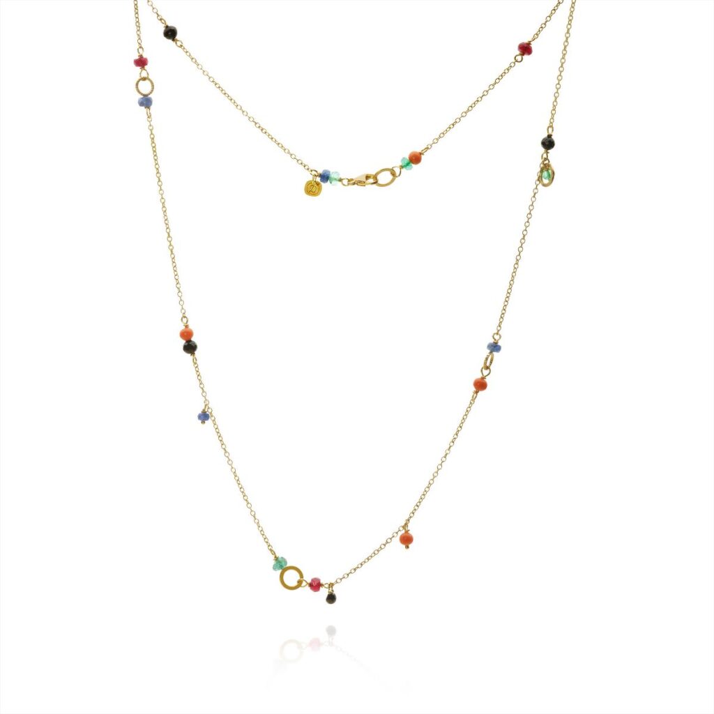 DULONG KJEDE PICCOLO SUNSET MED SORT DIAMANT
