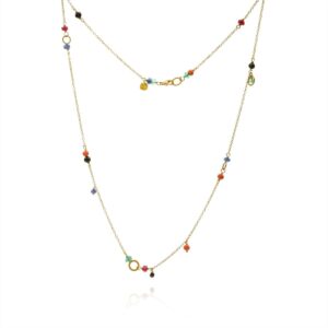 DULONG KJEDE PICCOLO SUNSET MED SORT DIAMANT