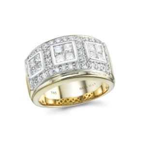 DIAMANTRING BRED GULGTULL 1.85CT TW.SI