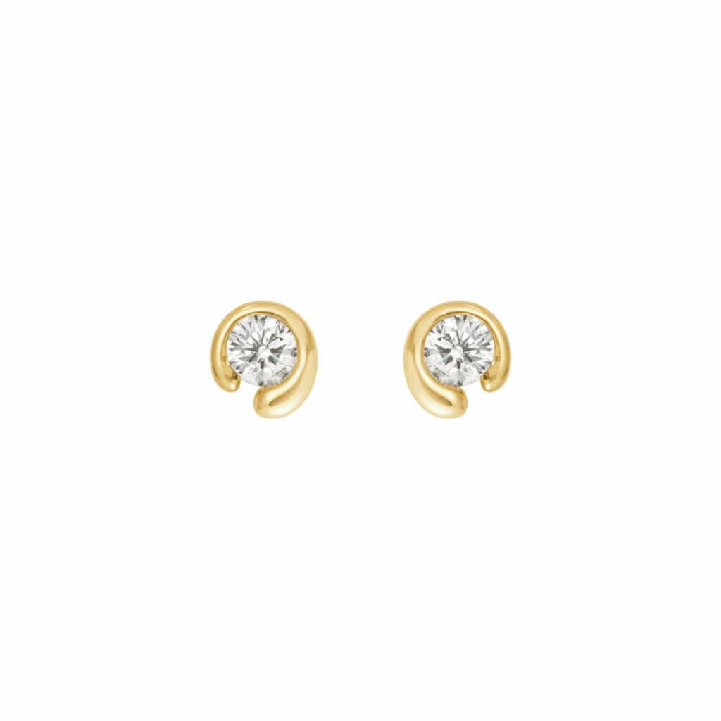 GEORG JENSEN ENSTENS ØREDOBBER MERCY GULTGULL 0,10CT