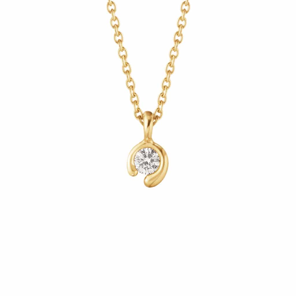 GEORG JENSEN ENSTENS HALSSKJEDE MERCY GULTGULL 0,05CT