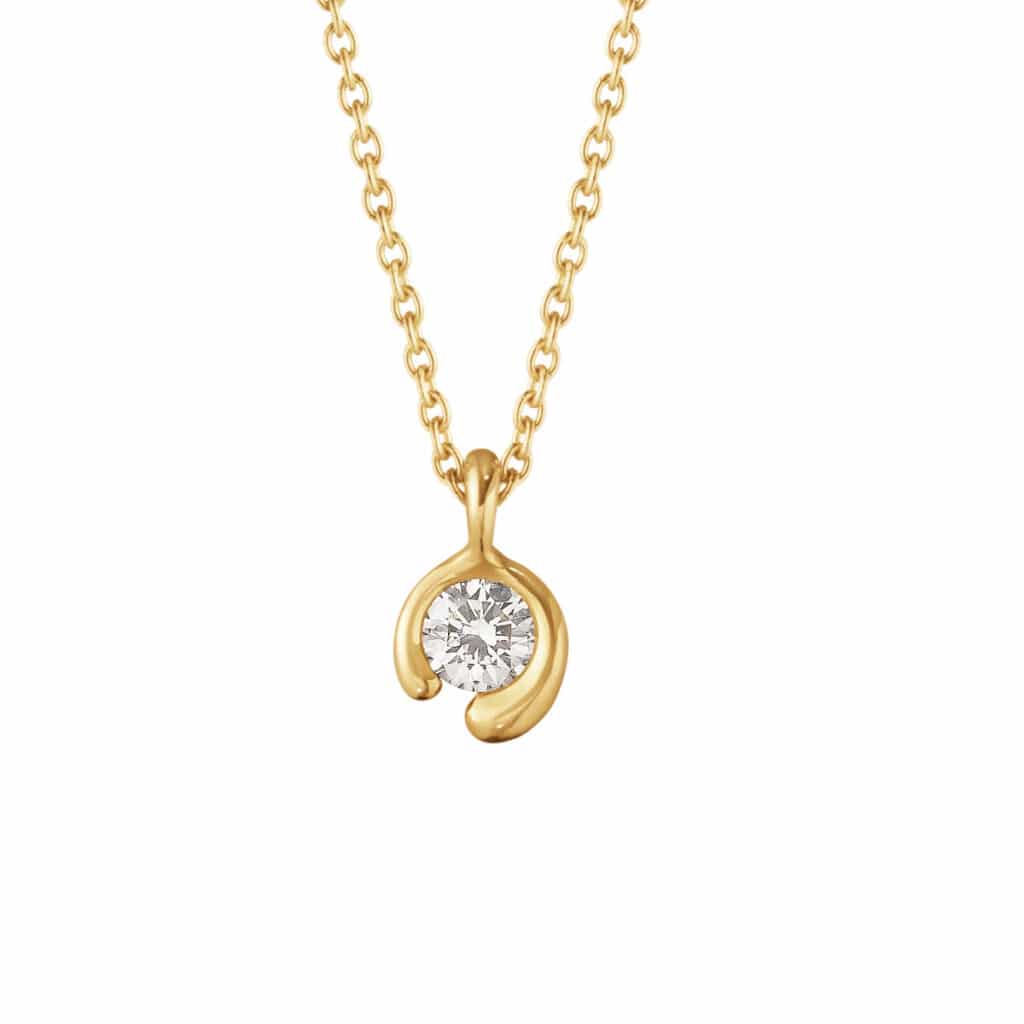 GEORG JENSEN ENSTENS HALSSKJEDE MERCY GULTGULL 0,10CT