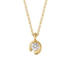 GEORG JENSEN ENSTENS HALSSKJEDE MERCY GULTGULL 0,10CT