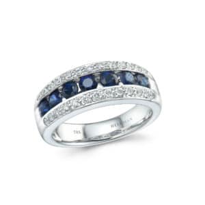 DIAMANT RING MED SAFIRER HELLMAN
