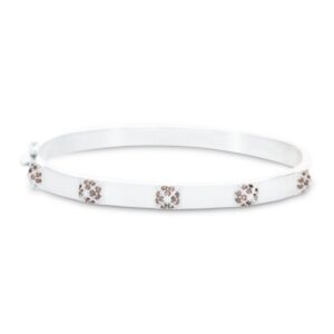 KOLOURS ARMRING STUD HVITTGULL MED BRUNE DIAMANTER
