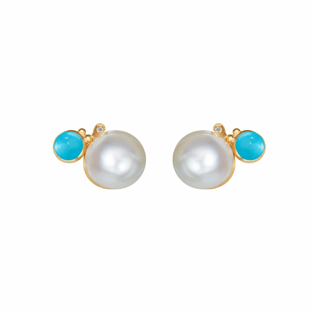 OLE LYNGGAARD ØREDOBBER BOHO STOR TURQUOISE