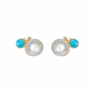 OLE LYNGGAARD ØREDOBBER BOHO STOR TURQUOISE