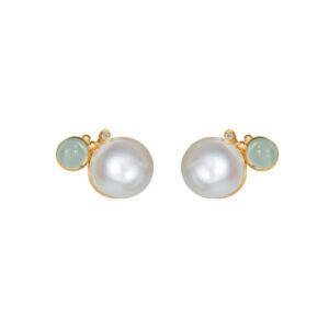 OLE LYNGGAARD ØREDOBBER BOHO STOR AQUAMARINE
