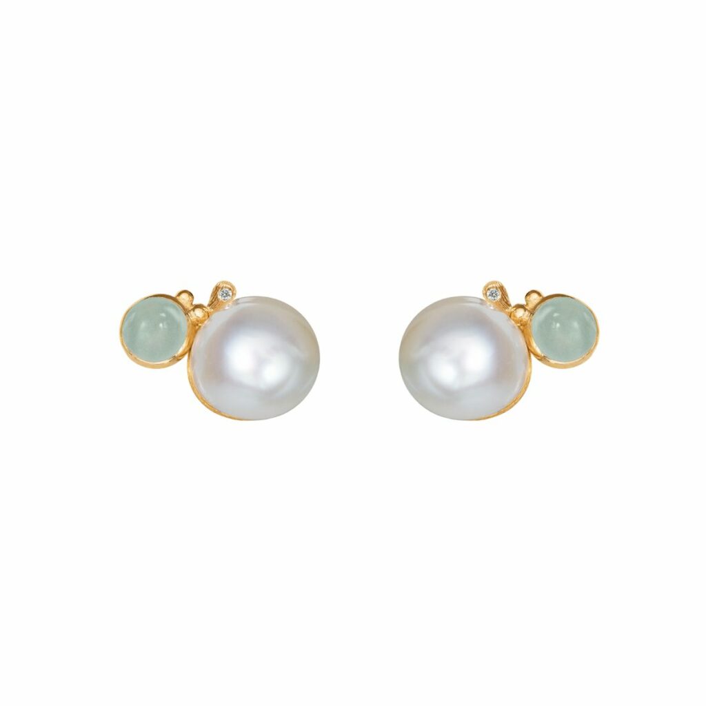 OLE LYNGGAARD ØREDOBBER BOHO LITEN AQUAMARINE