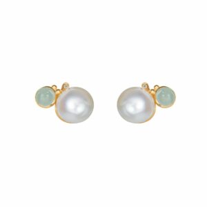OLE LYNGGAARD ØREDOBBER BOHO LITEN AQUAMARINE