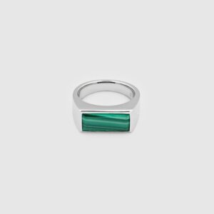 TOM WOOD RING PEAKY MALACHITE
