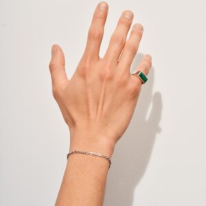 TOM WOOD RING PEAKY MALACHITE