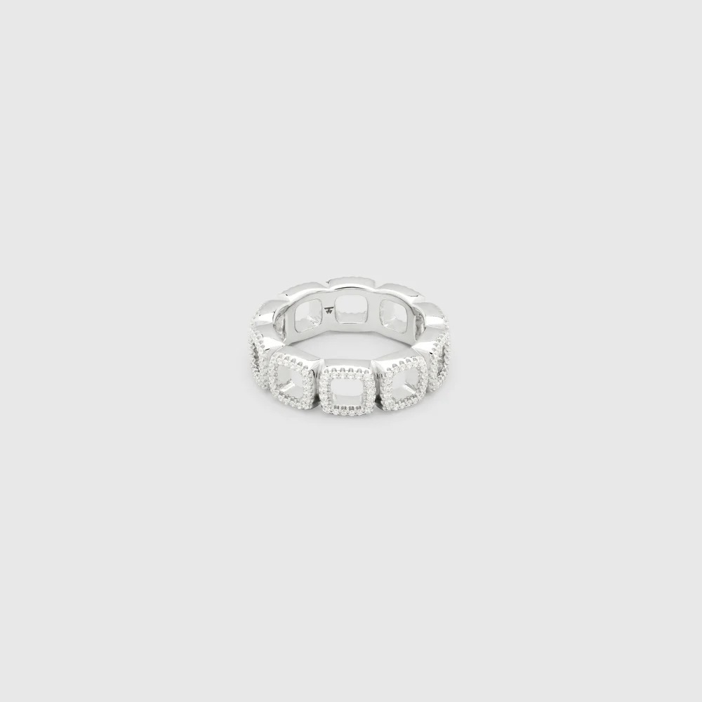 TOM WOOD RING CUSHION BAND OPEN ZIRCONIA