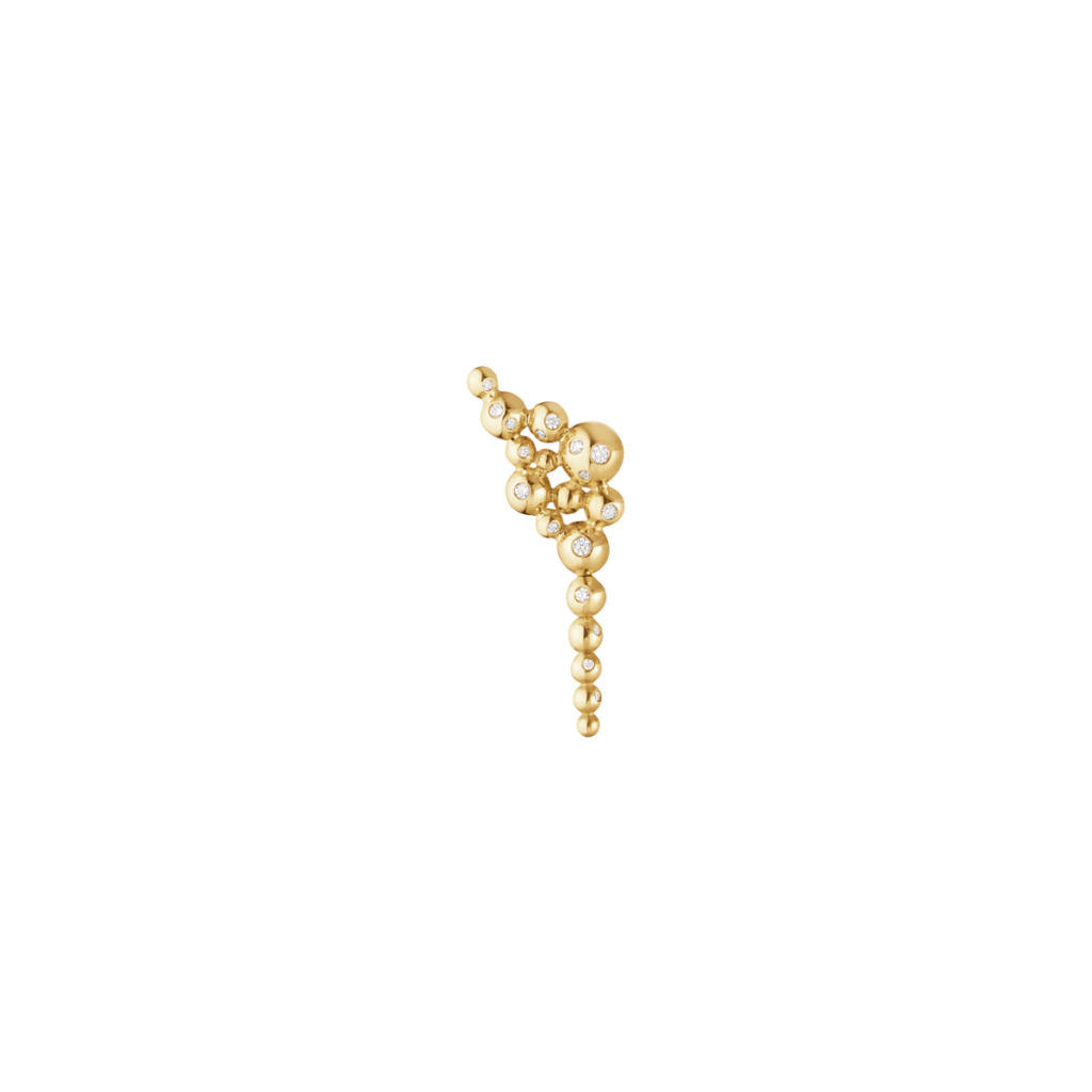 GEORG JENSEN ØREDOBBER MED HENG MOONLIGHT GRAPES GULTGULL OG DIAMANTER