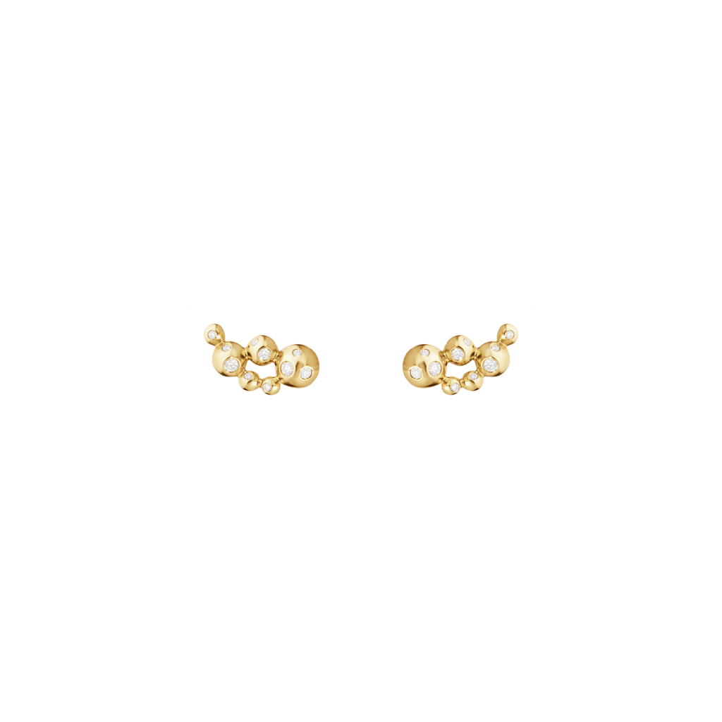 GEORG JENSEN ØREDOBBER MOONLIGHT GRAPES GULTGULL OG DIAMANTER