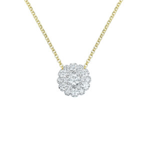 HALSSMYKKE MED DIAMANTER 0,53CT MED KJEDE GULTGULL