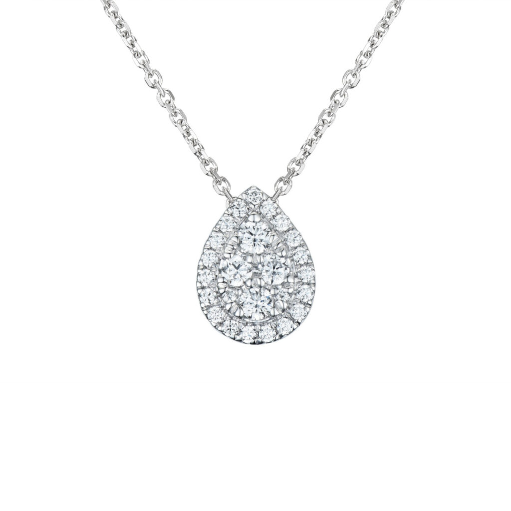 HALSSMYKKE MED DIAMANT 0,33CT MED KJEDE