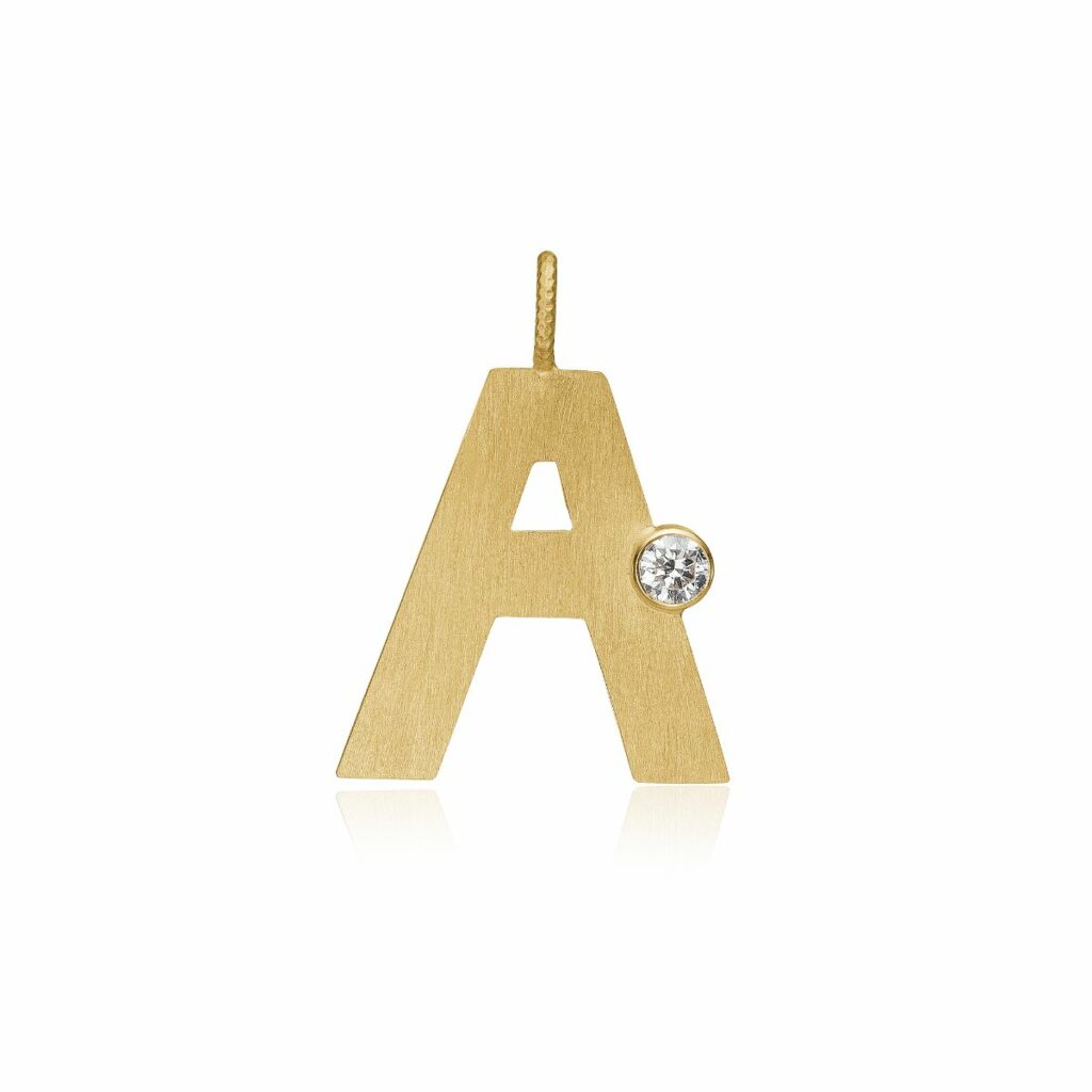 DULONG ANHENG LETTER GULTGULL MED DIAMANT