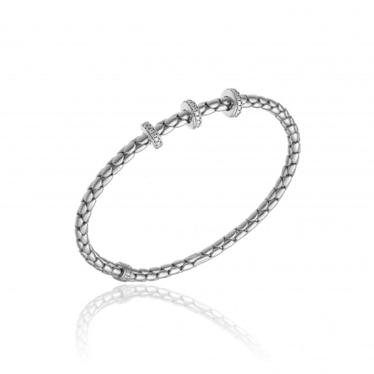 CHIMENTO ARMBÅND STRETCH MED TRE DIAMANTRINGER