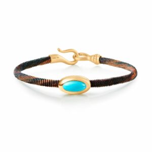 OLE LYNGGAARD ARMBÅND LIFE MAROON MED TURQUOISE 4,5MM