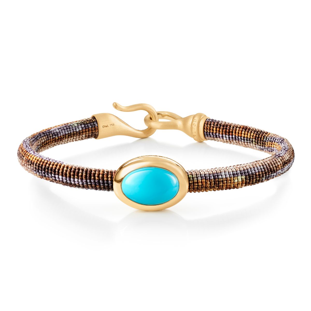 OLE LYNGGAARD ARMBÅND LIFE VELVET MED TURQUOISE 6MM GULTGULL